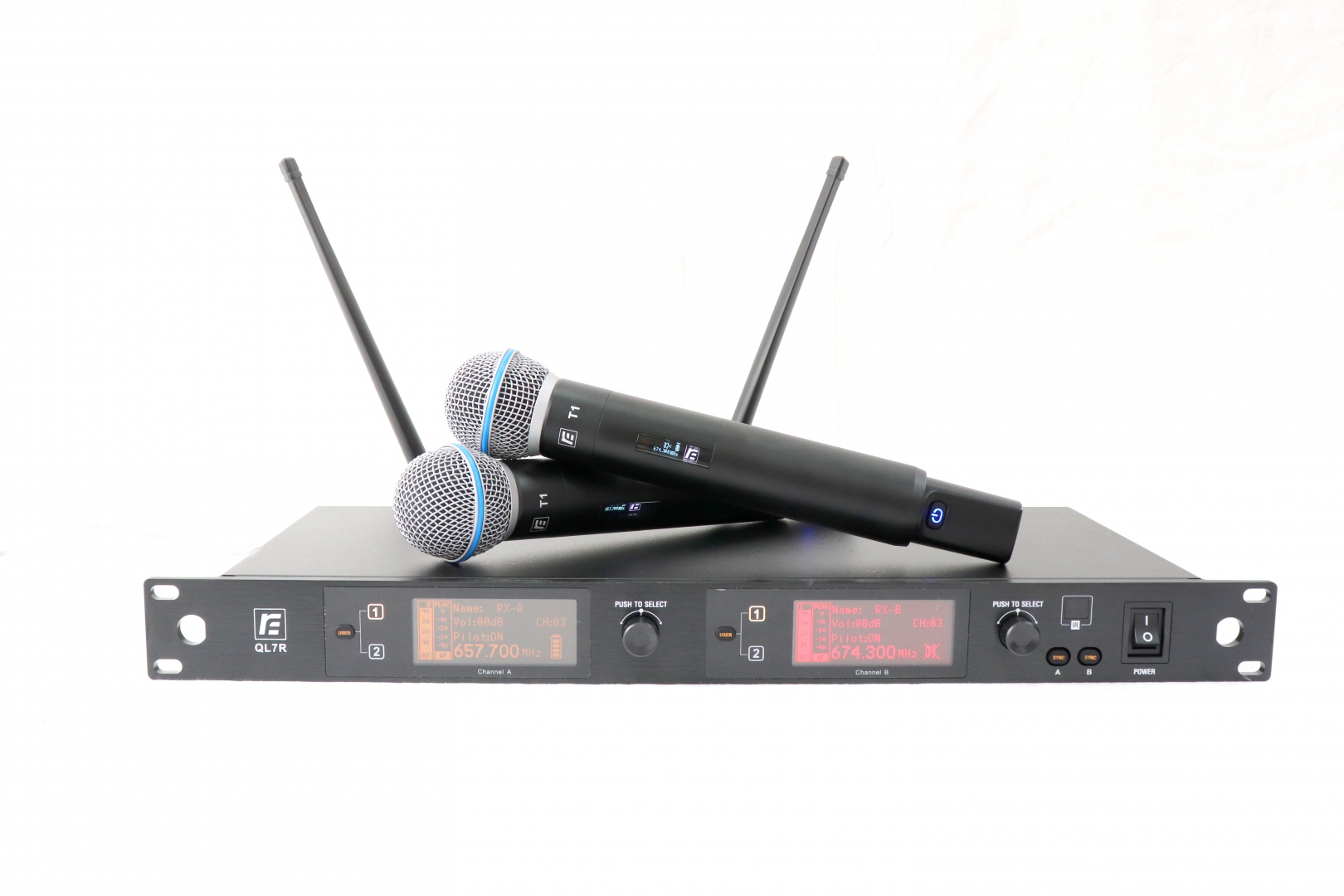 RFIntell QL7R/T1-B 720,500-754,000 МГц 2-канальная радиосистема с 2-мя ручными микрофонами в Верхнем Тагиле